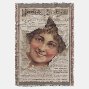 1884 Hood’s Tooth Powder trade card Throw Blanket