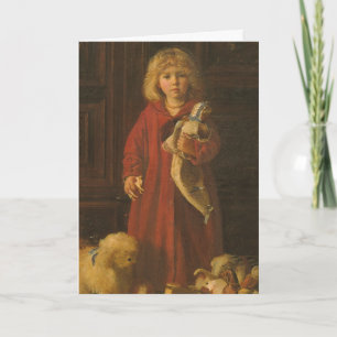 1885 Christmas Morning painting by Mansel Lewis Card