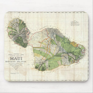 1885 De Witt Alexander Map of Maui, Hawaii Mouse Mat