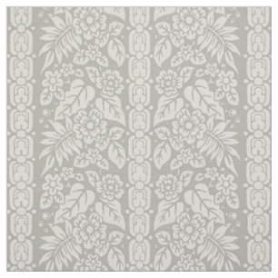 1885 Floral Stripe, Dove Grey Fabric