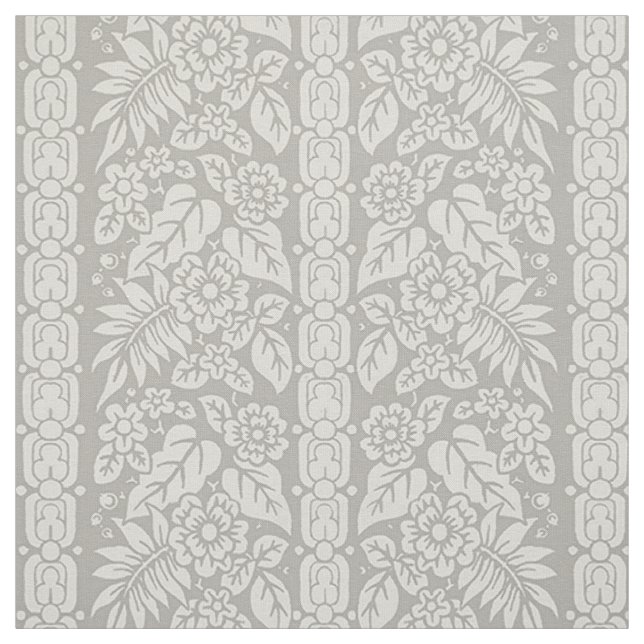 1885 Floral Stripe, Dove Grey Fabric (Swatch)