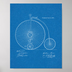 1885 High Wheeler Bicycle Design Patent Art Print
