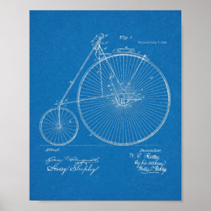 1885 High Wheeler Bicycle Design Patent Art Print