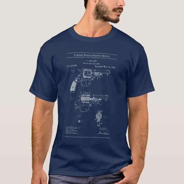 1885 US Patent 317965 - Boland Revolver T-Shirt (Front)