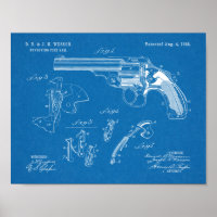 1885 Wesson Gun Patent Art Drawing Print