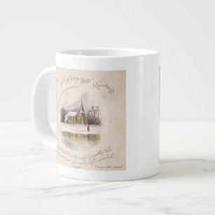 1886: A snowy Victorian winter scene Large Coffee Mug