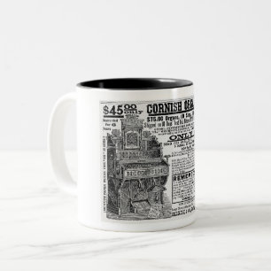 1886 AD FOR CORNISH ORGANS Two-Tone COFFEE MUG