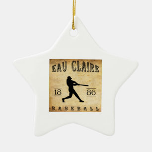 1886 Eau Claire Wisconsin Baseball Ceramic Tree Decoration