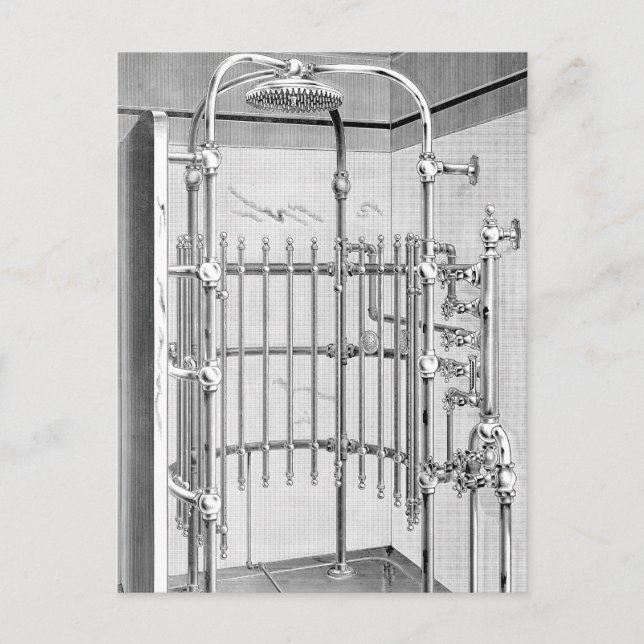 1887 advanced Bathroom Shower Postcard (Front)