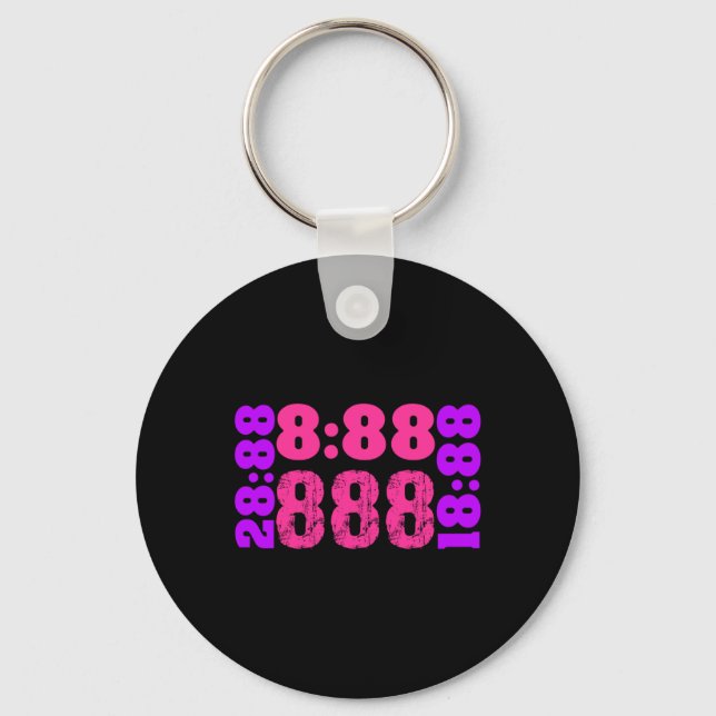 1888..888 Angel Numbers 888  Key Ring (Front)