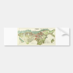 1888 Map of Gothenburg Sweden by Ludvig Simon Bumper Sticker