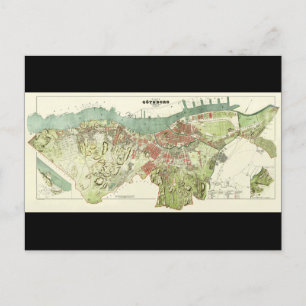 1888 Map of Gothenburg Sweden by Ludvig Simon Postcard