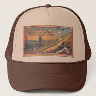 "1888 Vintage Mackerel Ad" Trucker Hat