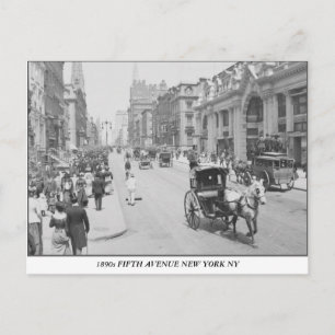 1890 Fifth Avenue New York vintage photo Postcard