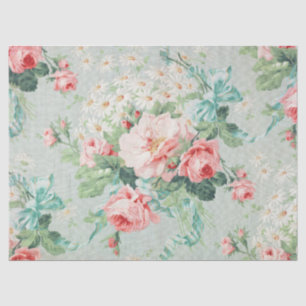 1890 Illustration of Blossoming Flowers Tissue Paper