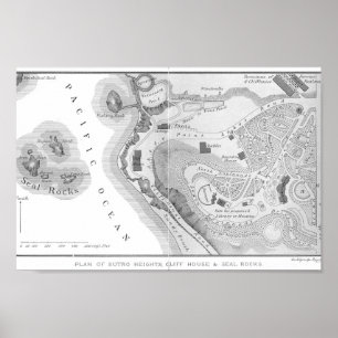 1890 Sutro Heights, San Francisco, vicinity map Poster