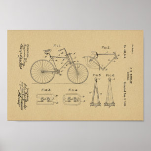 1890 Vintage Bicycle Patent Art Print
