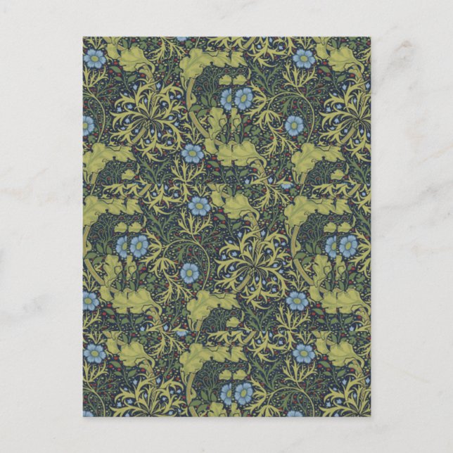 1890 Vintage William Morris Seaweed Postcard (Front)