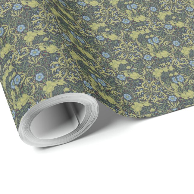 1890 Vintage William Morris Seaweed Wrapping Paper (Roll Corner)