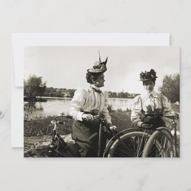 1890's Bicycle Trip Invitation Woman Victorian era (Front)