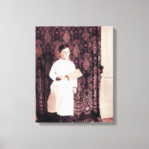 1890's Butcher Boy with Cleaver Photograph Canvas Print