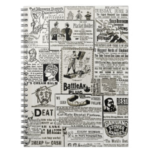 1890's Charming Victorian Newspaper Ads Men Women Notebook