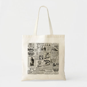 1890's Charming Victorian Newspaper Ads Men Women Tote Bag