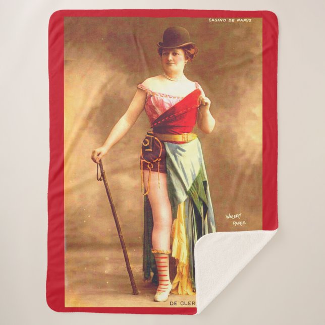 1890s De Clercq entertainer at Casino de Paris Sherpa Blanket (Front)