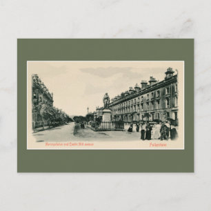 1890s Folkestone Castle Hill Avenue, Statue Postcard