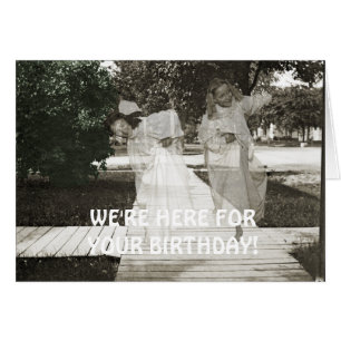 1890'S GHOST GIRLS BIRTHDAY CARD SEPIA COLORSPLASH