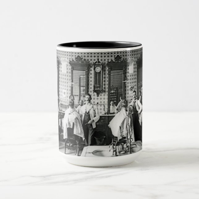 1890's Mens Barber Shop Hair Salon Photograph Mug (Center)
