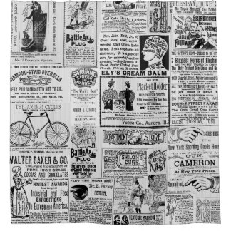 1890's Newspaper Ads Victorian Sales Ads Blk White Shower Curtain