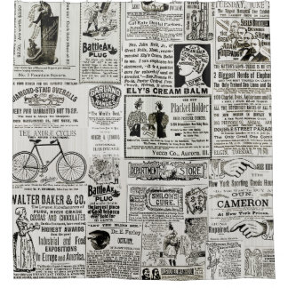 1890's Newspaper Ads Victorian Sales Ads SEPIA #3 Shower Curtain
