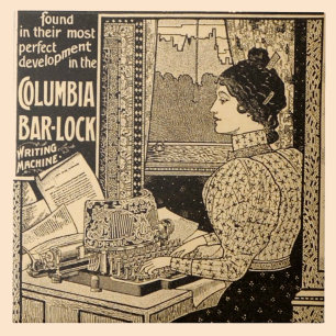 1890's Secretary at Typewriter Tile