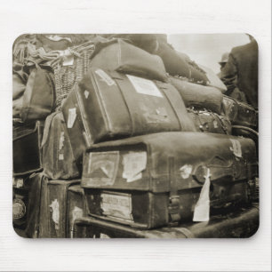 1890's TRAVEL LUGGAGE TEAMSTER WAGON SUITCASE Mouse Mat