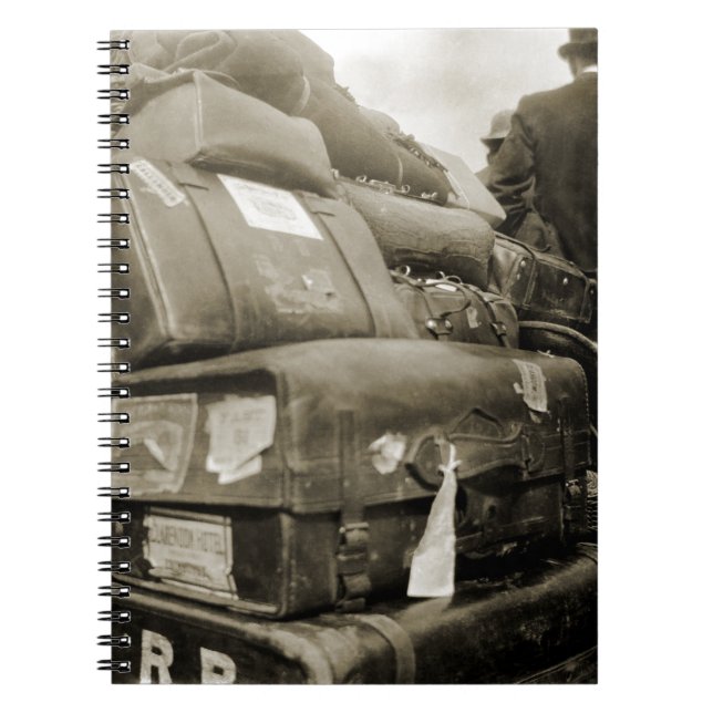 1890's TRAVEL LUGGAGE TEAMSTER WAGON SUITCASE Notebook (Front)