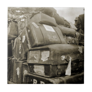 1890's TRAVEL LUGGAGE TEAMSTER WAGON SUITCASE Tile