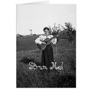 1890's Woman with Guitar Photo Strum Me! Your text