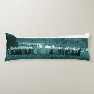 1890's Women Woman Tug-O-War Fox River green Body Cushion