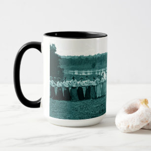 1890's Women Woman Tug-O-War Fox River green Mug