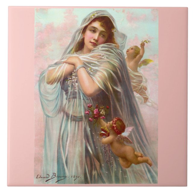 1891 Edouard Bisson The Fiancée Tile (Front)