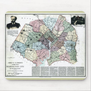1891 Map of Washington City & Surrounding Country Mouse Mat