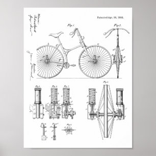 1892 Bicycle Suspension Design Patent Art Print