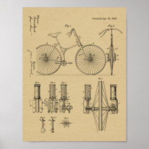 1892 Bicycle Suspension Design Patent Art Print