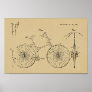 1892 Bicycle Suspension Design Patent Art Print