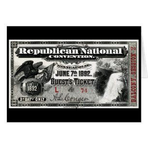 1892 Republican Convention Ticket