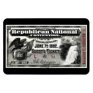1892 Republican Convention Ticket Magnet