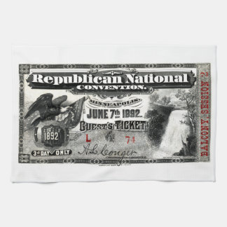 1892 Republican Convention Ticket Tea Towel