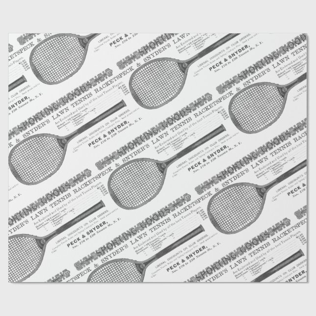 1892 Tennis Racquet Lawn Tennis Sports Sporting  Wrapping Paper (Flat)