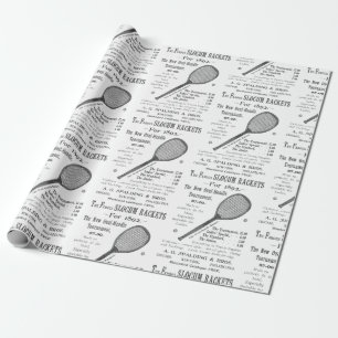 1892 Tennis Racquet Lawn Tennis Sports Sporting  Wrapping Paper